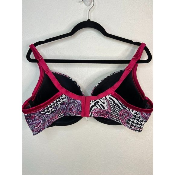 Cacique women's 44D red paisley patterned underwire padded bra - Picture 3 of 5